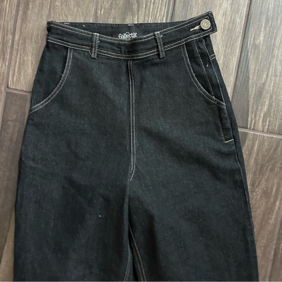 Collectif 50s Mainline Siobhan High Waist Jeans in Dark Navy Sz XS NWOT - Picture 5 of 9